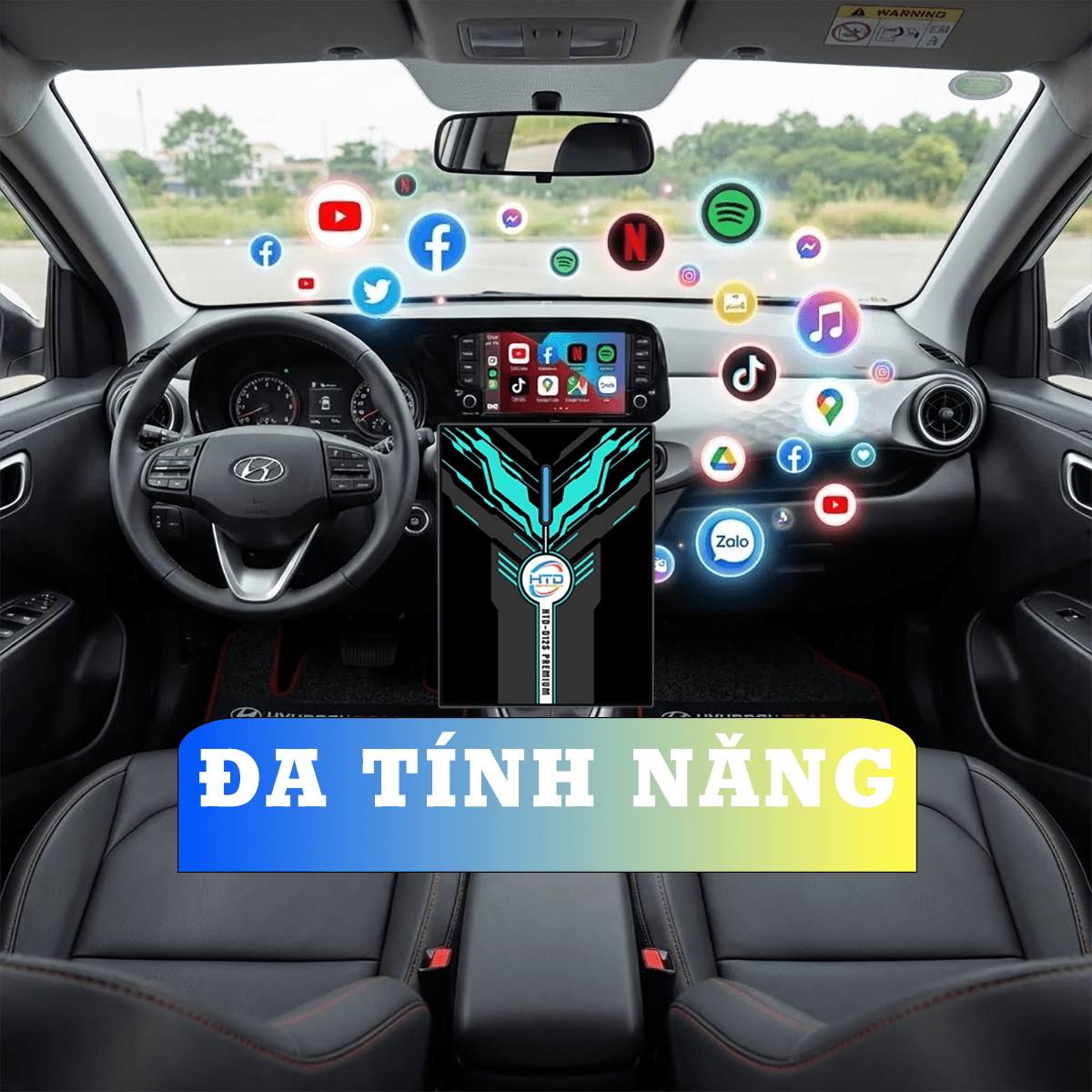 Android Box cho Hyundai Grand i10 Sedan – thiết kế tối giản, cắm là chạy, nâng tầm trải nghiệm lái xe hiện đại